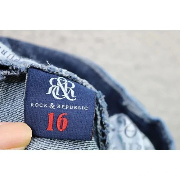 Women's Rock & Republic Kasandra Blue Jeans-Size 16M-Distressed - Picture 9 of 11